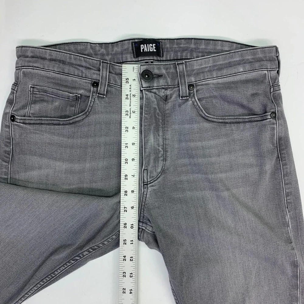 PAIGE Federal Men's 32 Gray Straight Leg Stretch‎ Jeans Made in USA